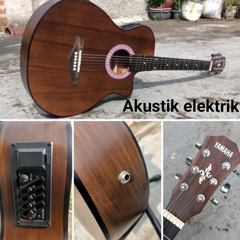 NEW STOCK. Gitar akustik elektrik pemula yamaha custom murah berkualitas premium