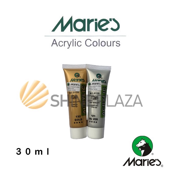 

❊Pasti Murah❆➭ Cat Acrylic Maries Gold Silver 30ml - Cat Akrilik Maries 30ml F85 ✯