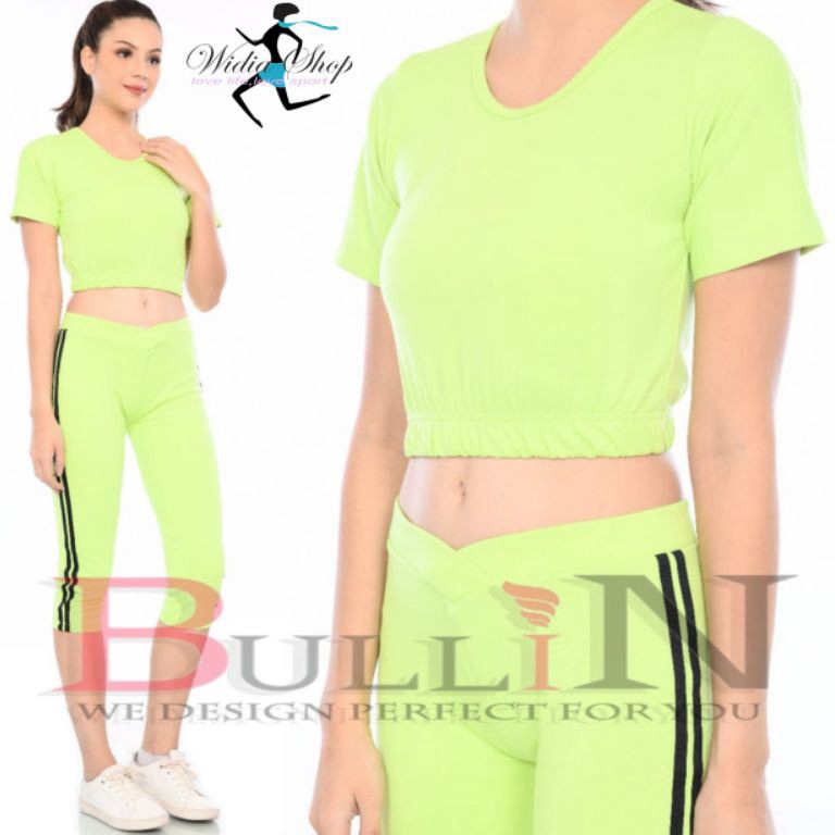 BOOMING. baju senam crop wanita | Bullin