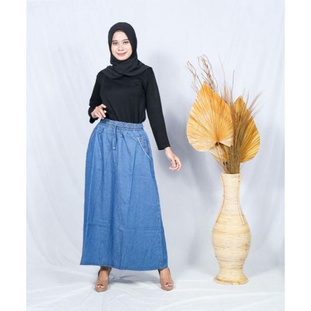 Terlaris # rok bangkok import/rok jeans super jumbo/rok original/rok jeans mayung/mayung/klok/rok