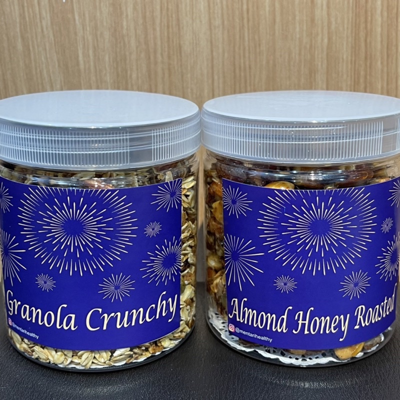 

Paket Sweet Granola Crunchy Honey Dan Almond Honey Roasted ( Toples )