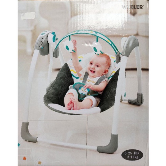 Ayunan Bayi Otomatis Tempat Tidur Bayi Elektrik Portable Swing