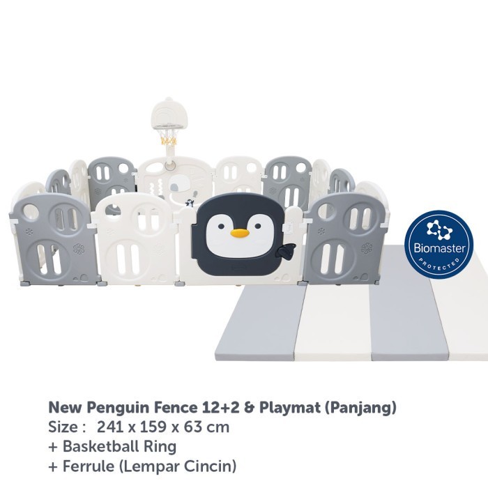 Best Seller Lumba Fence Penguin 12+2 + Playmat Antibakterial / Pagar Bayi