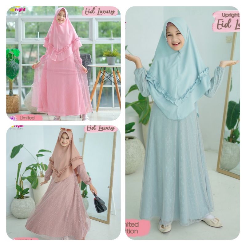 Baju Muslim Gamis Tutu Tile Anak Perempuan Upright Ukuran 7-8 tahun