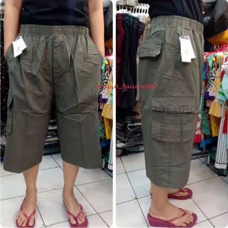 ➯⁂✯ CELANA CARGO PRIA 7/8 PINGGANG KARET BAHAN KATUN HALUS (IMPORT) Diskon