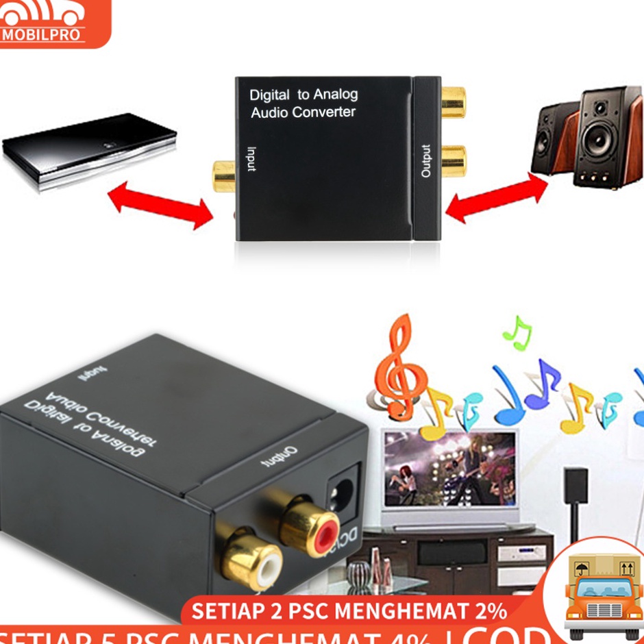 iz [COD] PAKET LENGKAP AUDIO CONVERTER DARI TV KE SPEAKER AKTIF HOME THEATER / DIGITAL TO ANALOG AUD