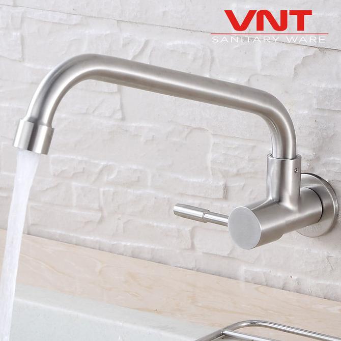 Keran Cuci Piring Leher Bebek Stainless 304 Kran Air Sink Dapur Tembok