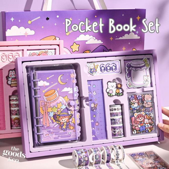

```````] Cute Diary Journal Set Korea Style Cute Stickers Set Buku Catatan Hari