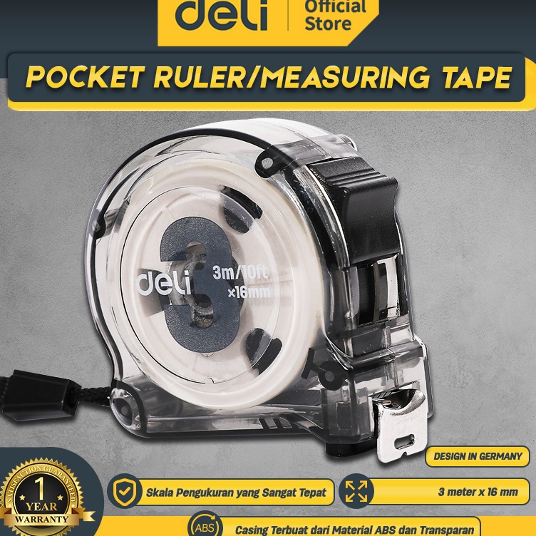 

Sale Deli Tools Pocket Ruler / Measuring Tape / Meteran Tukang Panjang 3 & 5 Meter Material ABS Pengukuran Sangat Tepat EDL270X K92 ✵