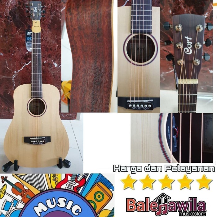 Akustik Elektrik Gitar Cort Earth Mini F Adirondack Bonus Tas Ori