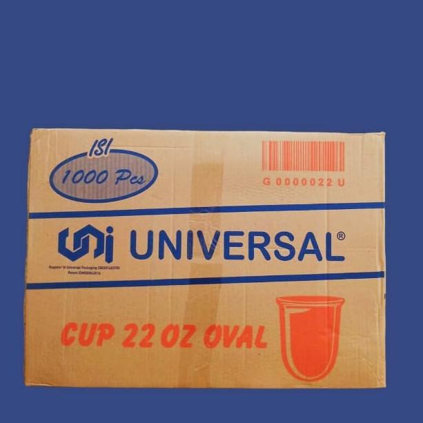 1 DUS 22 Oz OVAL (UNIVERSAL)GELAS PLASTIK /CUP PLASTIK