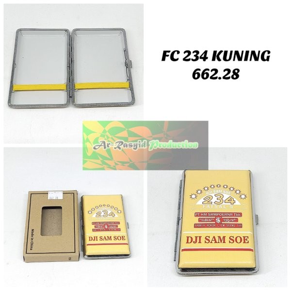 Buruan Tempat Kotak Rokok Kaleng Motif Dji Sam Soe 234 Kuning Berkualitas Bagus