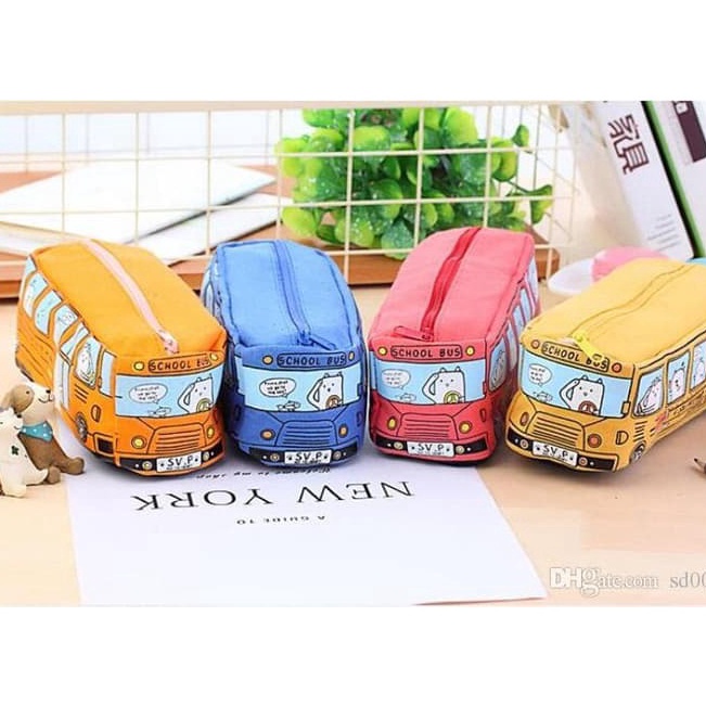 

✢Best➶ Kotak Pensil Kain Kanvas Motif Bus Q91