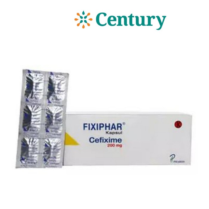 FIXIPHAR 200MG 1 STRIP ISI 10 KAPSUL / CEFIXIME / ANTIBIOTIK