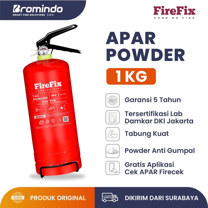 Ready  Tabung APAR Kebakaran Alat Pemadam Api Ringan Powder 1 Kg Mobil