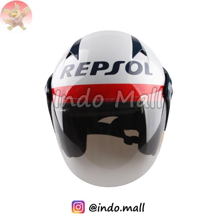 TERLARIS HELM REPSOL HONDA MOTOR HALF FACE SNI LIMITED EDITION KADO HADIAH