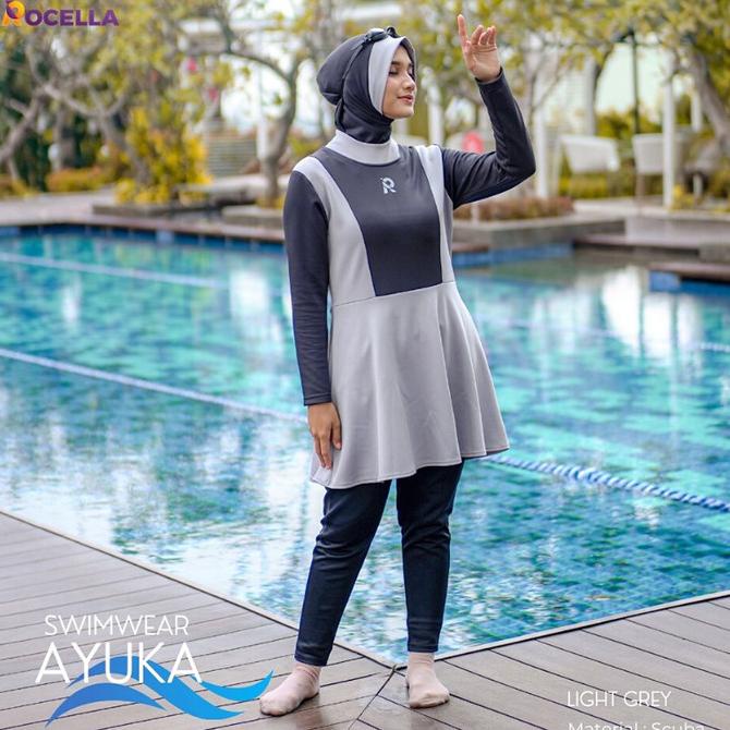 Baju Renang Wanita Muslimah Syari Dewasa Jumbo Sporty Terbaru Kekinian