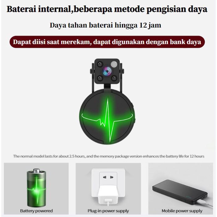 TERLARIS KAMERA CCTV MINI TERSEMBUNYI TANPA KABEL BATERAI SPY CAMERA MINI WIFI