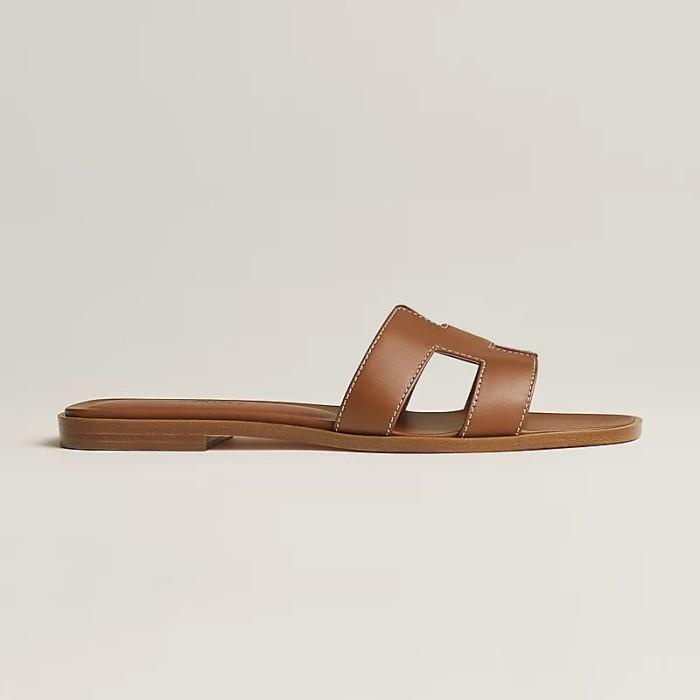 TERLARIS HERMES ORAN SANDALS GOLD 100% ORIGINAL