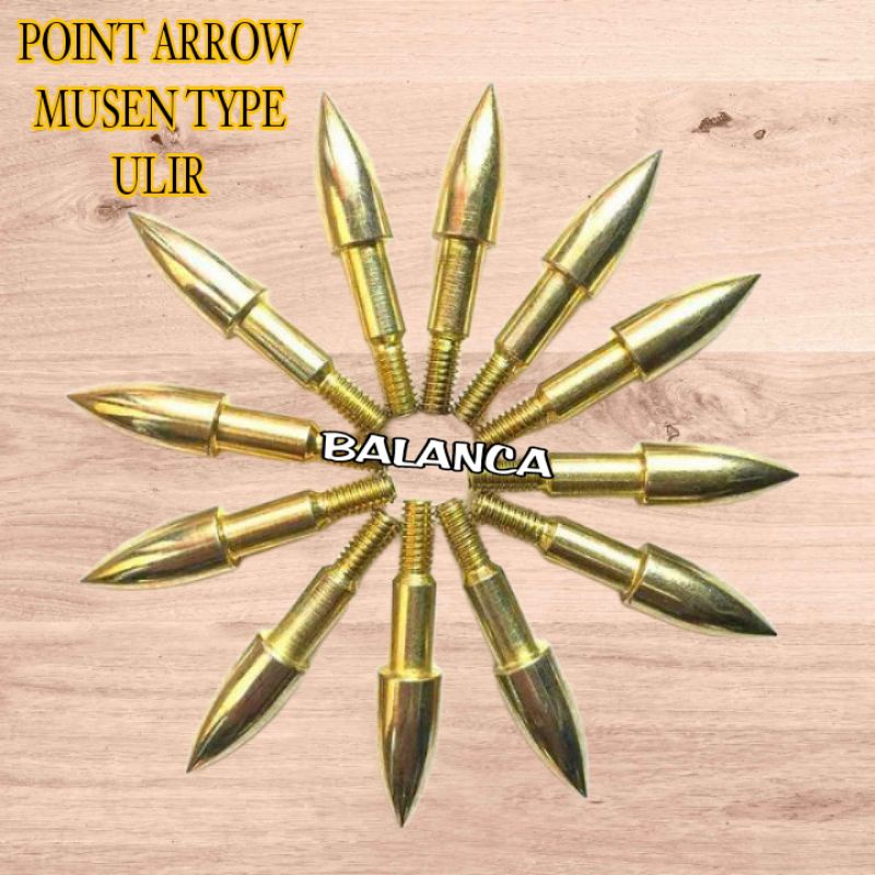 Golden Arrow Tip - Point Arrow MUSEN type Ulir - Point Anak Panah - Gold Bullet style