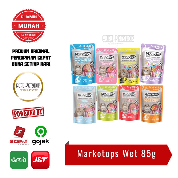 [ TERMURAH ] Markotops Wet Food 85gr / Makanan Kucing Basah Markotop kitten-Adult