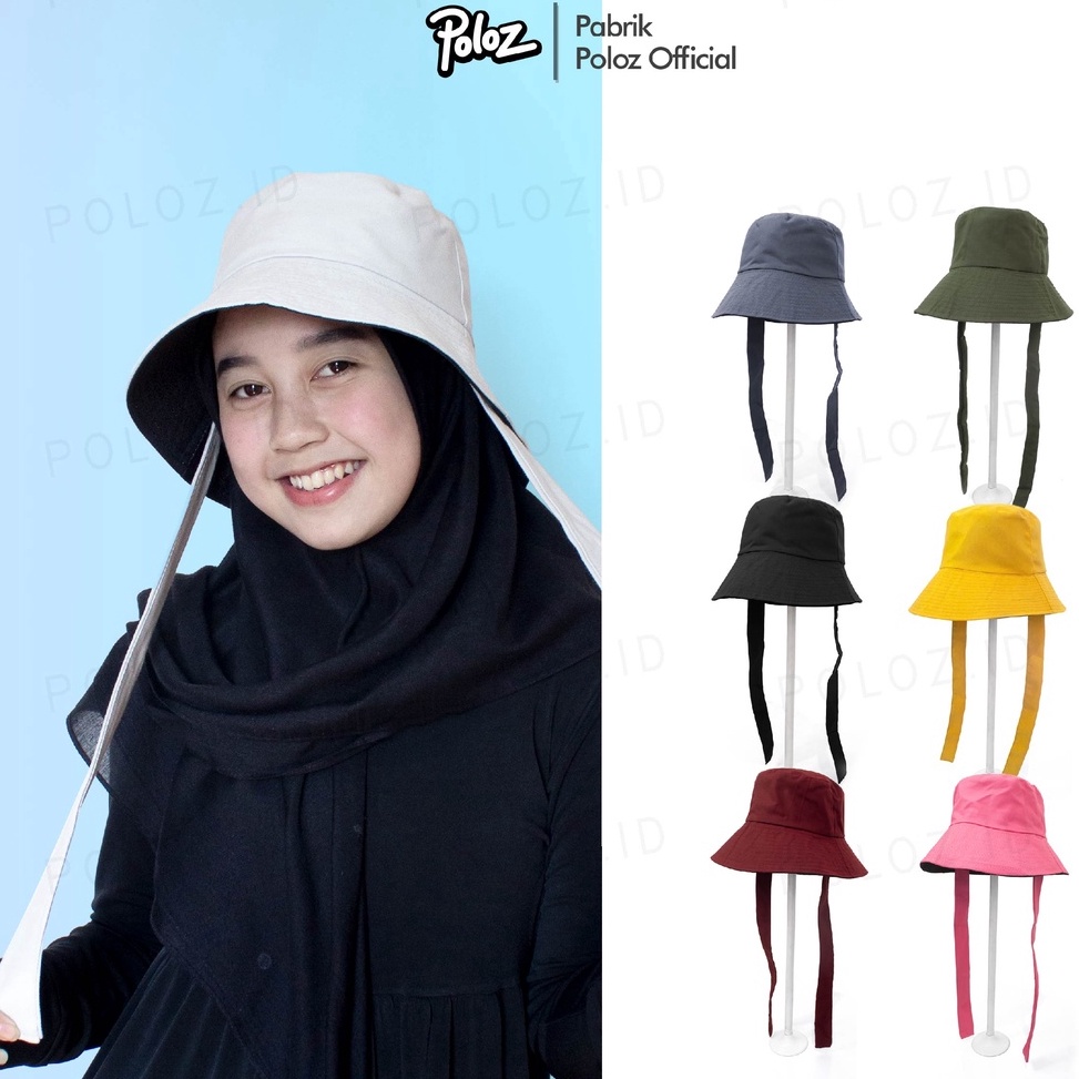82 TOPI BUCKET WIDE selebgram aksen tali TOPI BUCKET MUSLIMAH CEWE WANITA BOLAK BALIK 2 WARNA TALI P