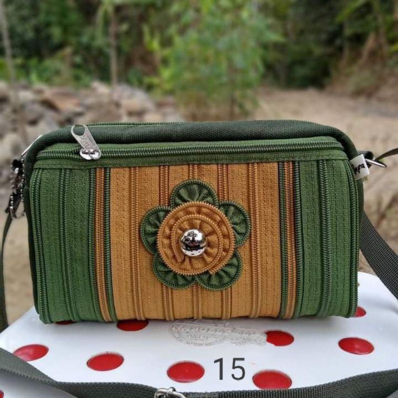 Tas Wanita Zipper Original Army Tengah Gold