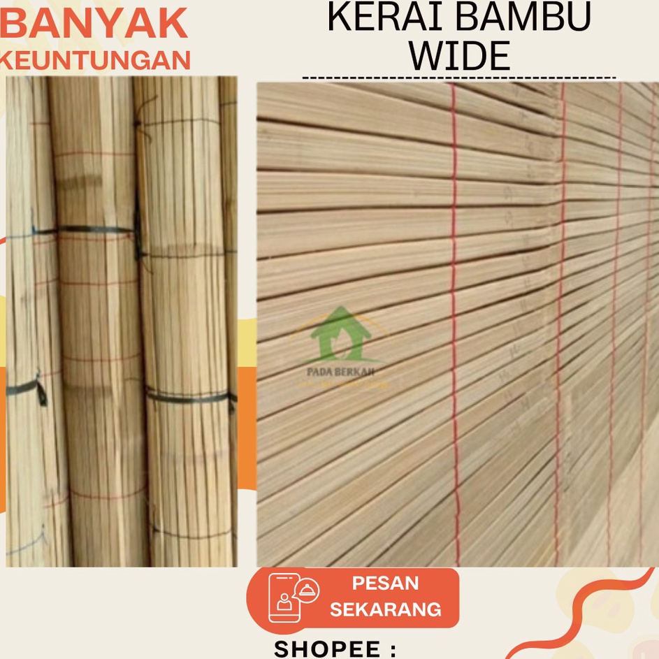 trxLl2L6 READY STOK Kerai bambu Gulung Kerai Bambu WIDE 1 Meter x 2 Meter  Krey Bambu Tirai Bambu 2X