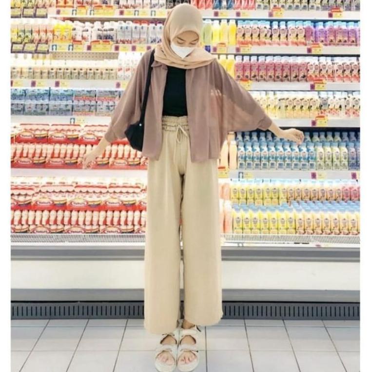 Terbaru Cardigan Yola Batwing Basic Outer Atasan Wanita (Size Jumbo)