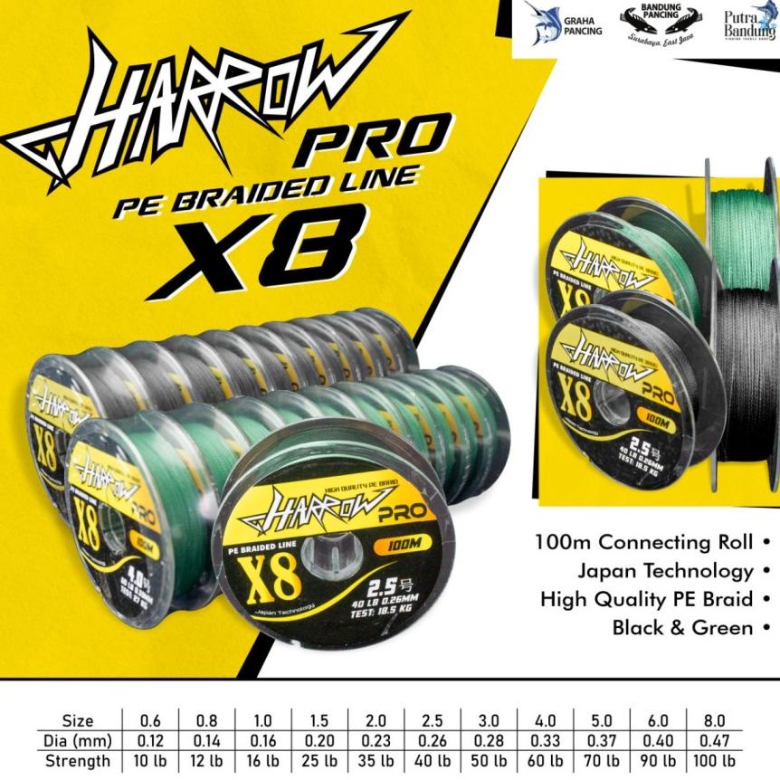 Diskon Pe. Braided Line Harrow Pro X8 - 100M Conecting