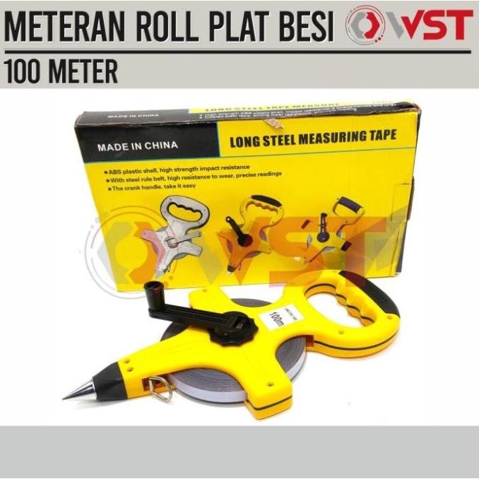 Sale Meteran Tancap Plat Besi 100M / Meteran Roll Besi 100Meter