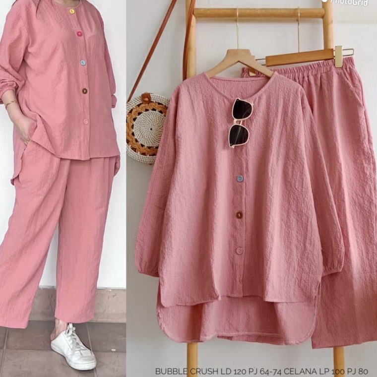 KodeB6n1M R.A - Nikita One Set 2in1 Wanita Remaja Muslim OOTD Casual Daily l Setelan Baju Jumbo Prem