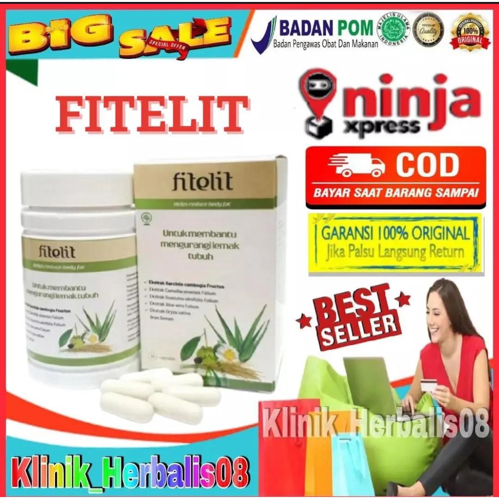 herbal pelangsing perut Fitelit - Suplemen Pembakar Lemak Ampuh Herbal Alami Aman Tanpa efek samping