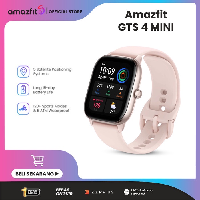 READY ORIGINAL Amazfit GTS 4 Mini Women Smartwatch ASLI