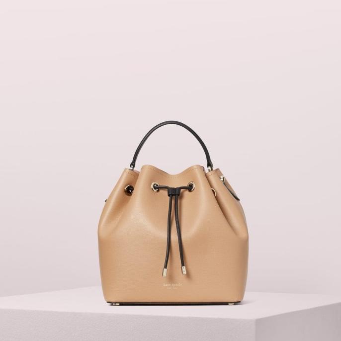 Kate Spade - Vivian Medium Bucket Bag Light Fawn Color Original