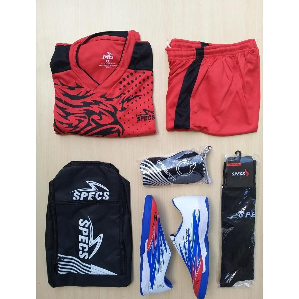 Trending Paket Komplit Sepatu Futsal Specs Swervo Accelerator Invinity Cod Bonus Jersey  Futsal