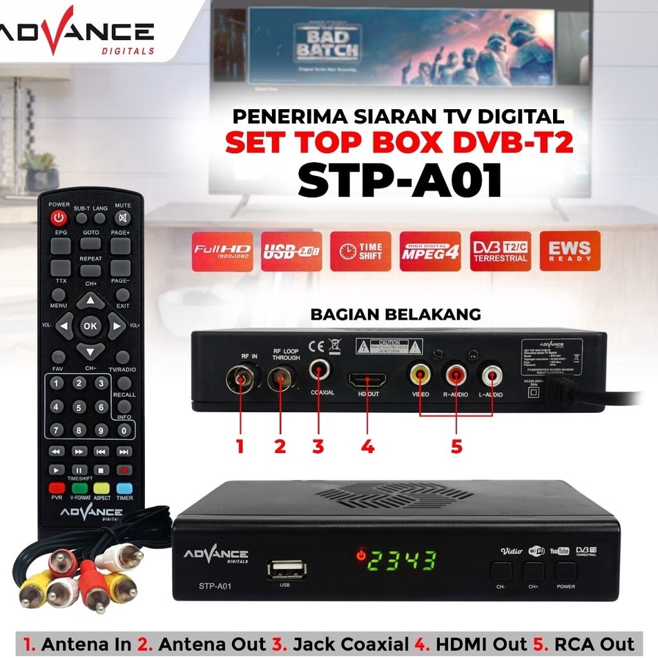 -DgD Advance STB Set Top Box TV Digital Receiver Penerima Siaran Full HD/ STB Wifi Bisa Youtube DVB-