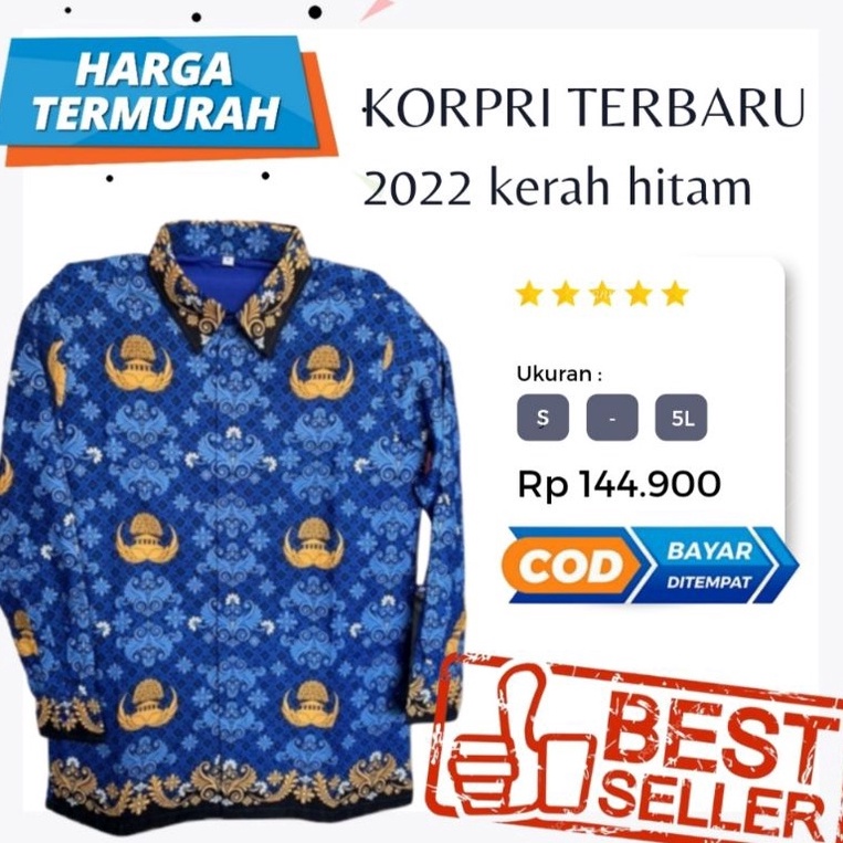 Baju korpri terbaru 2022 / Korpri Kerah Hitam / baju korpri pria / baju korpri wanita / seragam korp