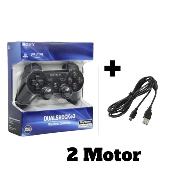 ➻ Stik PS3 Wireless Hitam Stik PS3 OP Stik PS3 Ori Pabrik 2 Motor Hitam Stick PS3 Wireless Hitam Sti