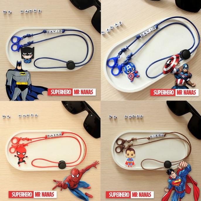 New Tali Masker Anak Laki-Laki Supercustom Nama Strap Masker Cowo Original