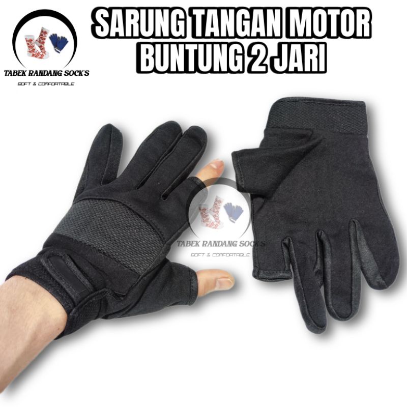 GROSIR (6&12 PASANG) SARUNG TANGAN MOTOR FULL BUNTUNG 2 JARI/SARUNG TANGAN SNIPER/SARUNG TANGAN BUNT