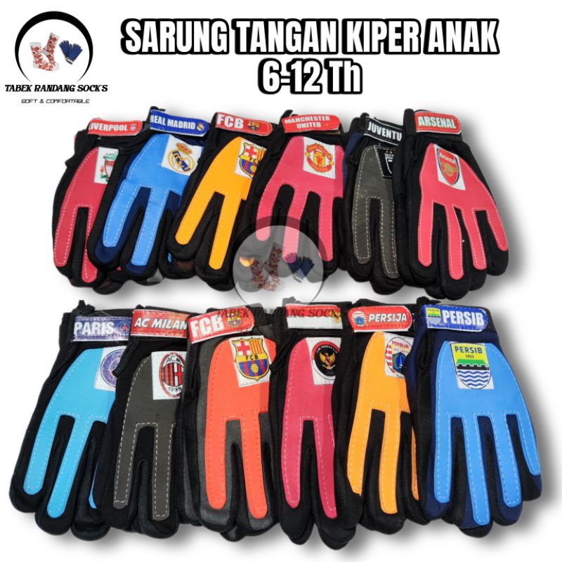 SARUNG TANGAN KIPER ANAK/sarung tangan bola anak 6-12Th/sarung tangan bola kiper anak