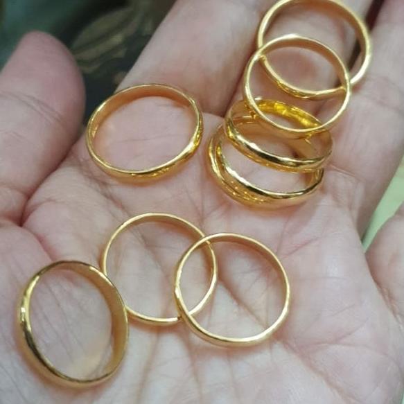 NEWPRODUK CINCIN KAWIN POLOS EMAS ASLI 99% 24K 24 KARAT KUNING 2GR 2GRAM 2 GRAM !!!!!
