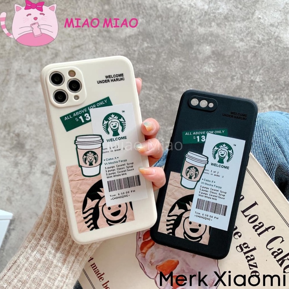 ★★ GH MIAO STARBUCKS CASE SQUARE EDGE XIAOMI REDMI 8 8A 9 9A 9C 9T NOTE 8 PRO NOTE 9 PRO NOTE 10 /10