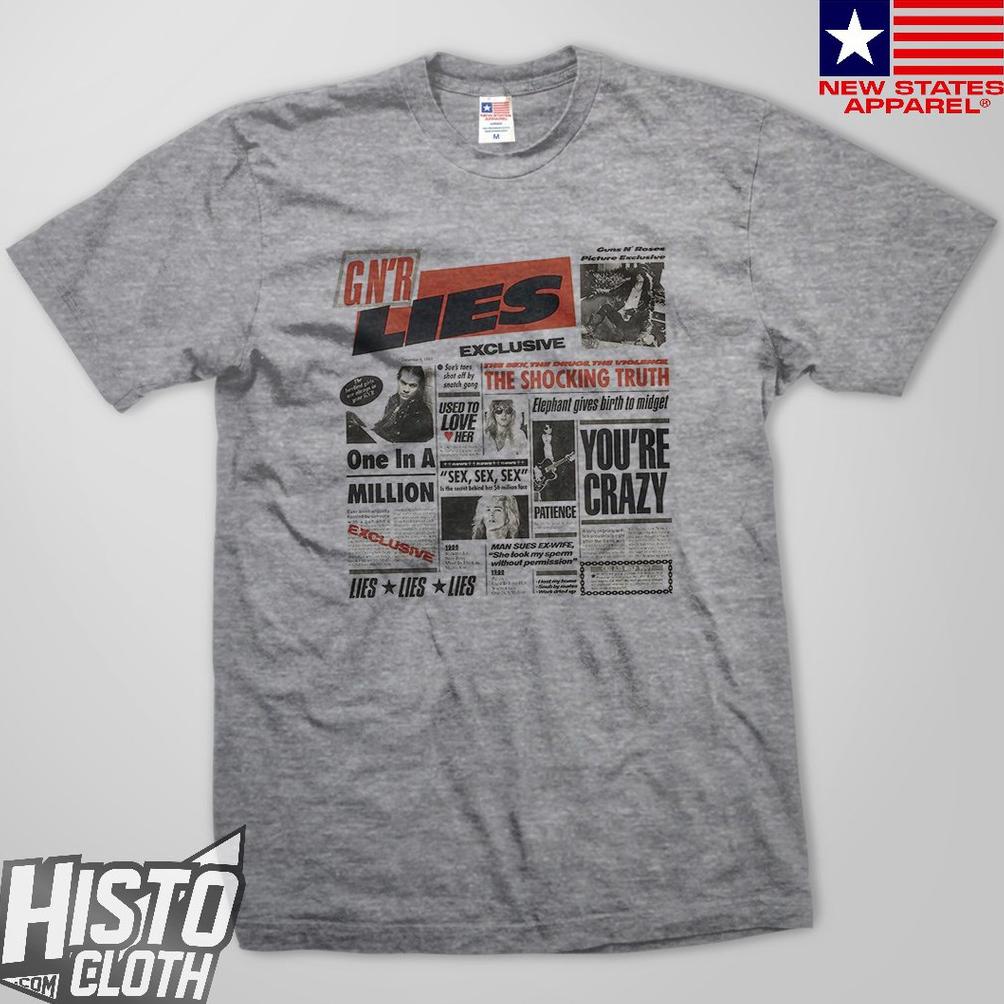 Terbaru Kaos Baju Band Rock Legend Gnr Guns N Roses Lies - Gnr21 Sg