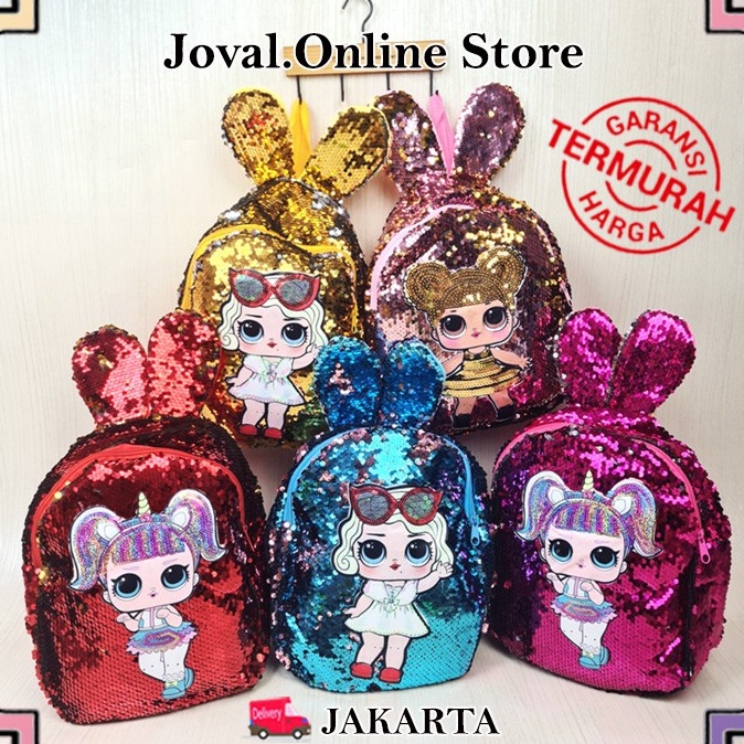 Original TAS RANSEL ANAK LOL SEQUIN LAMPU LED / TAS SEKOLAH ANAK LOL LED / TAS ANAK LOL LED 