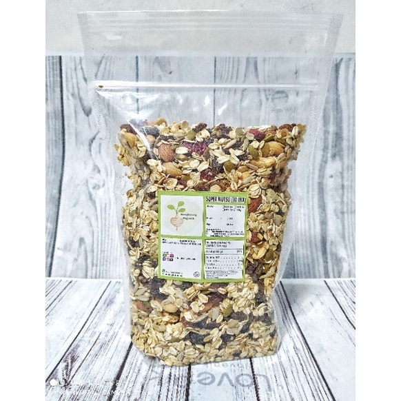 

(♡I✮Z J] SUPER MUESLI 500gr - Rolled Oat, Almond, Cranberry, Cashew, Pumpkin Seed, Sunflower Seed, Flaxseed -top.produk.!