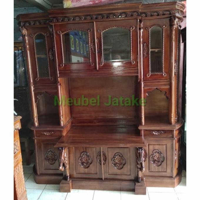 Bufet Jati Kuda Tv 29" Inch. Bupet Lemari Pajangan Mewah