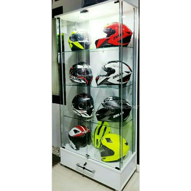 Lemari Rak Helm Kaca, Lemari Pajangan