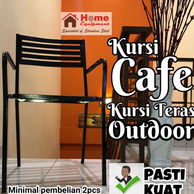 Kursi Teras/Kursi Cafe/Kursi Resto Outdoor Holo Besi Kotak Cat Coating